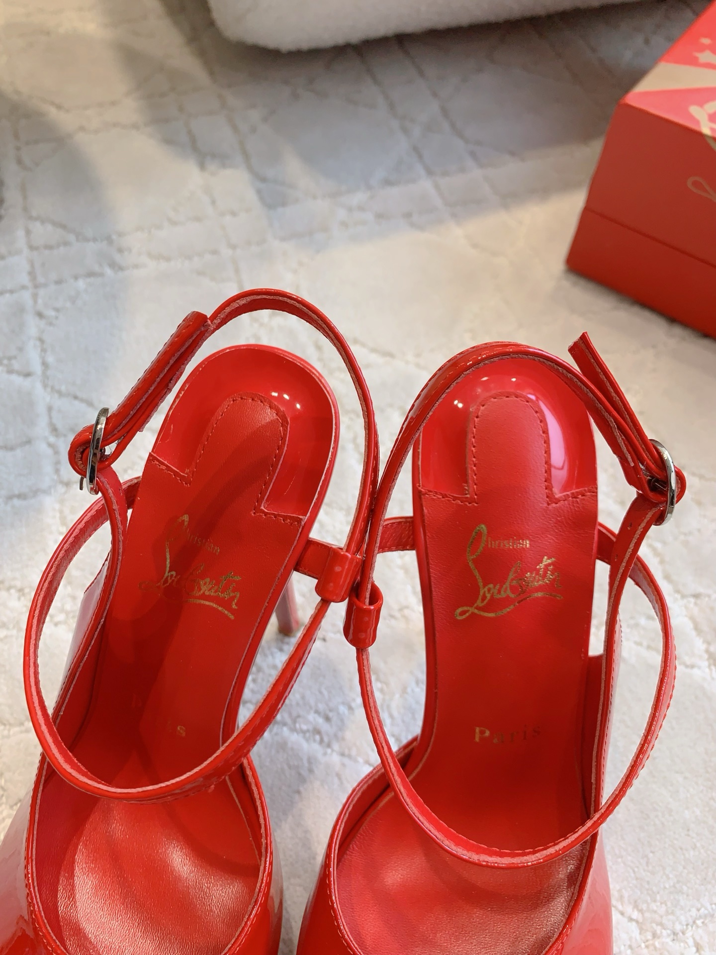 Christian Louboutin 816 Price Red-Floor Heel Sandals: Shoe-Faced Oxen Skin, 14cm Tall, Size 35-39. - 图片 6