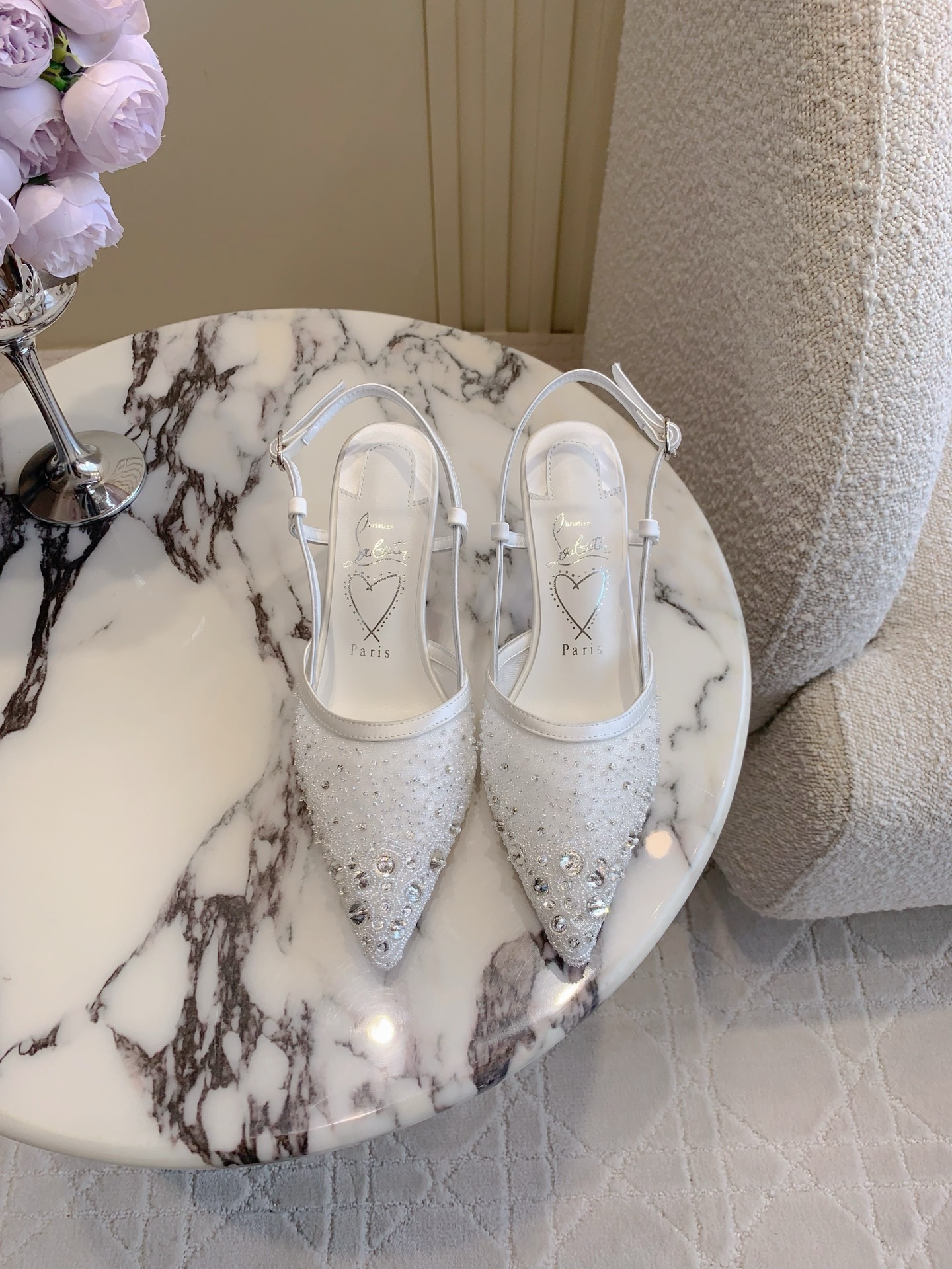 Luxury Handmade High-Heel Shoes with Sparkling Drills and Sheepskin Soles - 图片 5