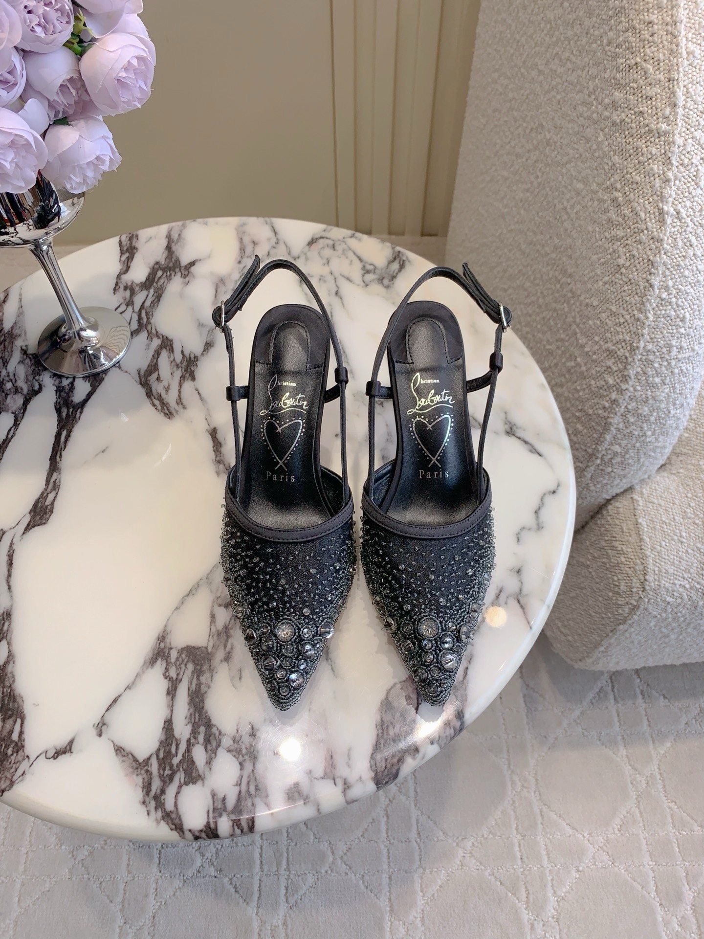 Luxury Handmade High-Heel Shoes with Sparkling Drills and Sheepskin Soles - 图片 9