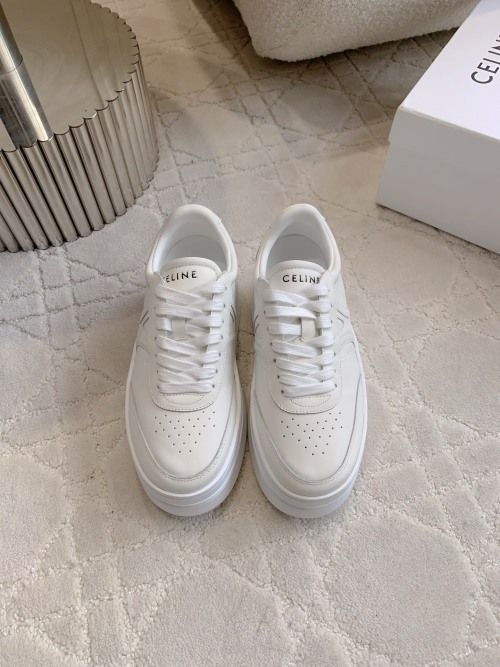 Celine CR-03 Runner Sneakers Women's White Leather Lace-Up Fashion Shoes 1 Celine CR-03 Runner Sneakers Women's White Leather Lace-Up Fashion Shoes