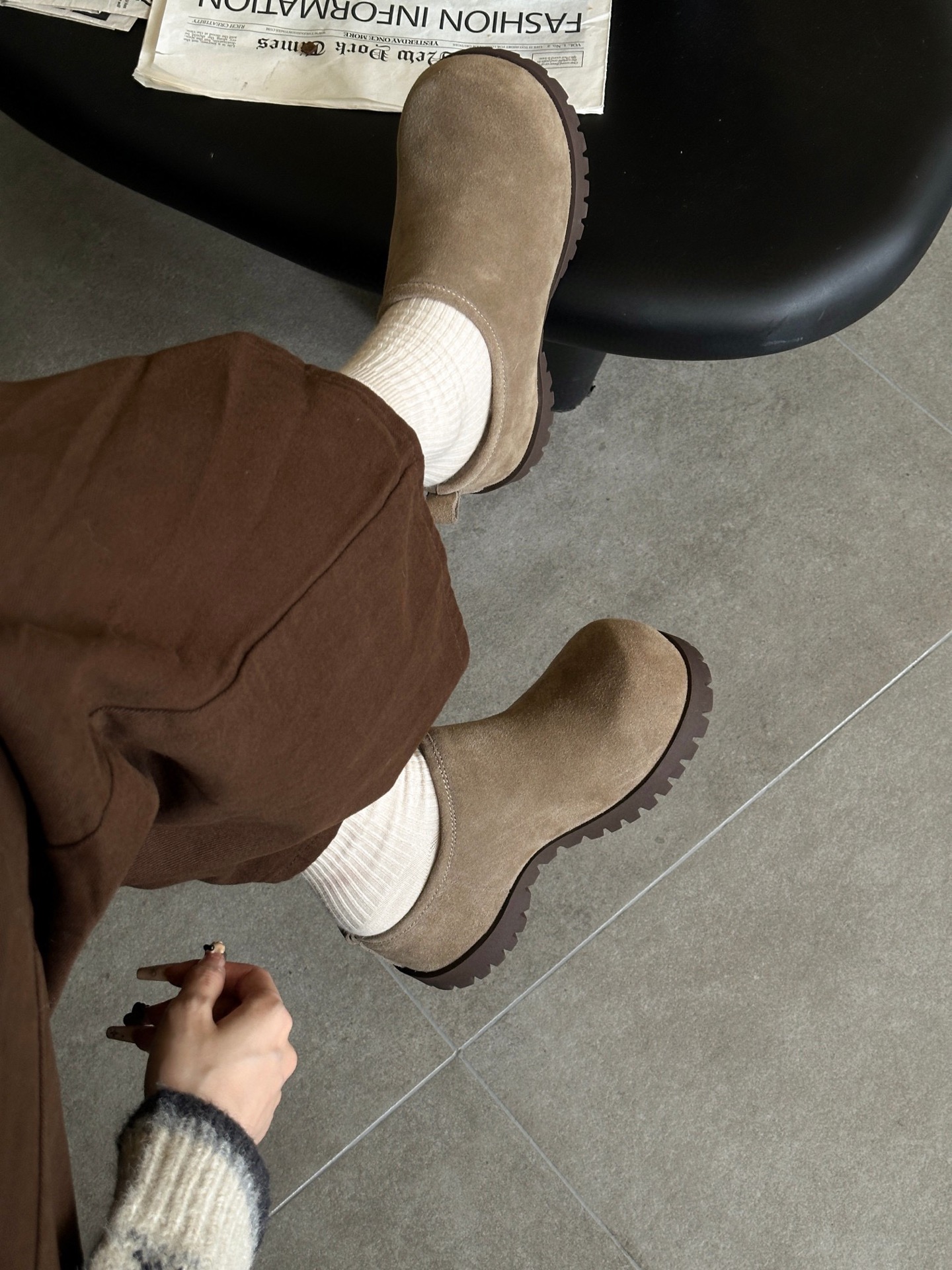 NO:616479,On-foot demonstration, half-flop furry shoes19860909上脚示范,半拖毛毛鞋,Women's Shoes