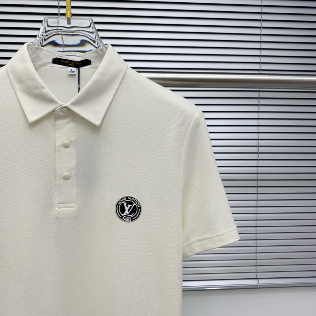 PLV25SS新款春夏短袖翻领T恤Polo，最高版本客供定制高端朱地面料简单时尚款，螺纹拼色螺纹配色超级