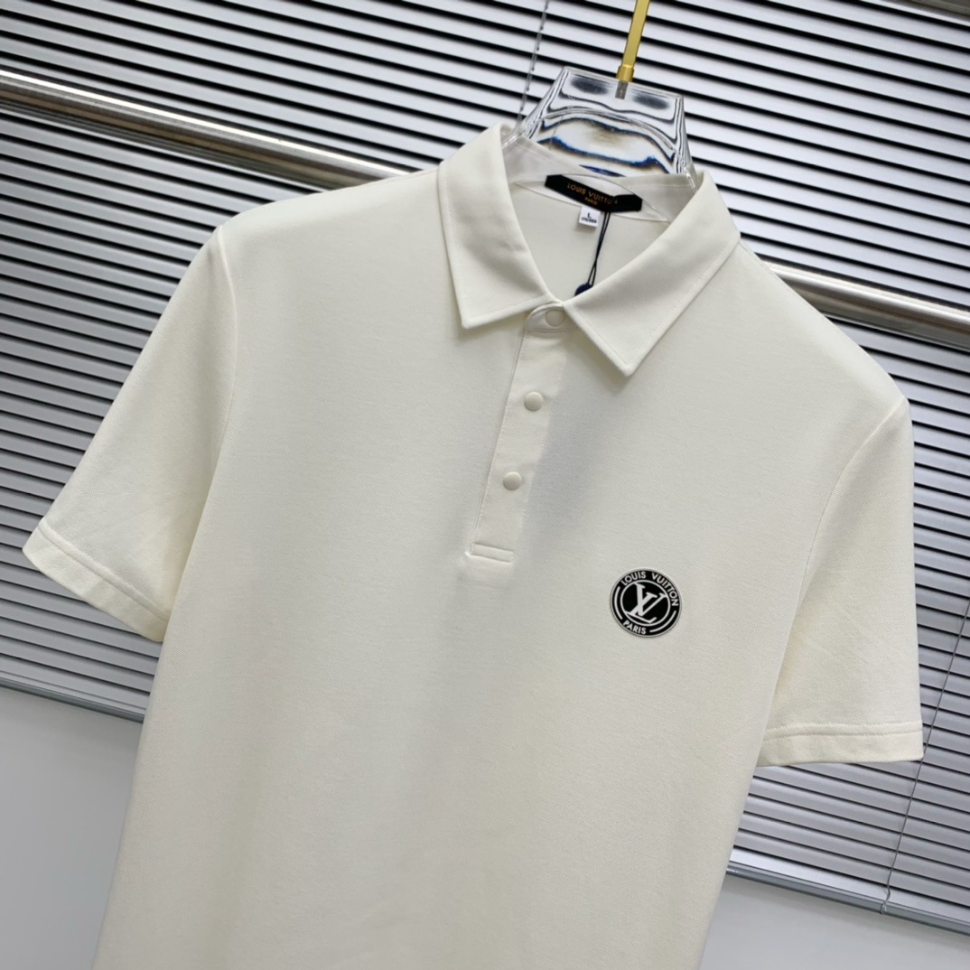 PLV25SS新款春夏短袖翻领T恤Polo，最高版本客供定制高端朱地面料简单时尚款，螺纹拼色螺纹配色超级