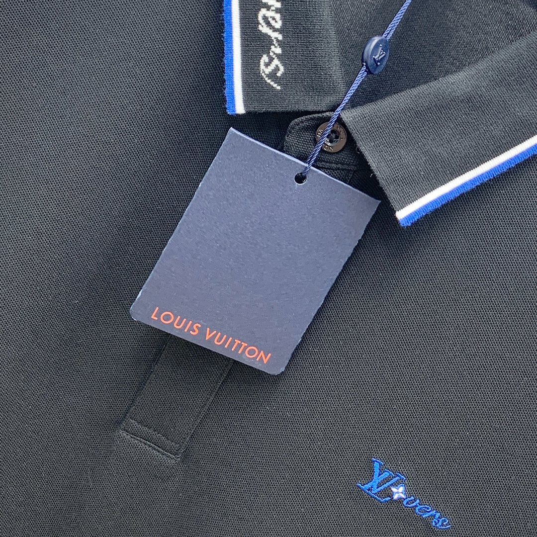 🔥 路易威登 Louis Vuitton 字母领刺绣短袖Polo衫📏 尺码：M-3XL💎 面料工艺甄选高