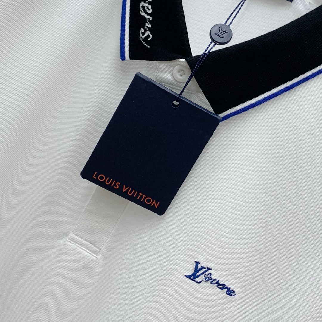 🔥 路易威登 Louis Vuitton 字母领刺绣短袖Polo衫📏 尺码：M-3XL💎 面料工艺甄选高