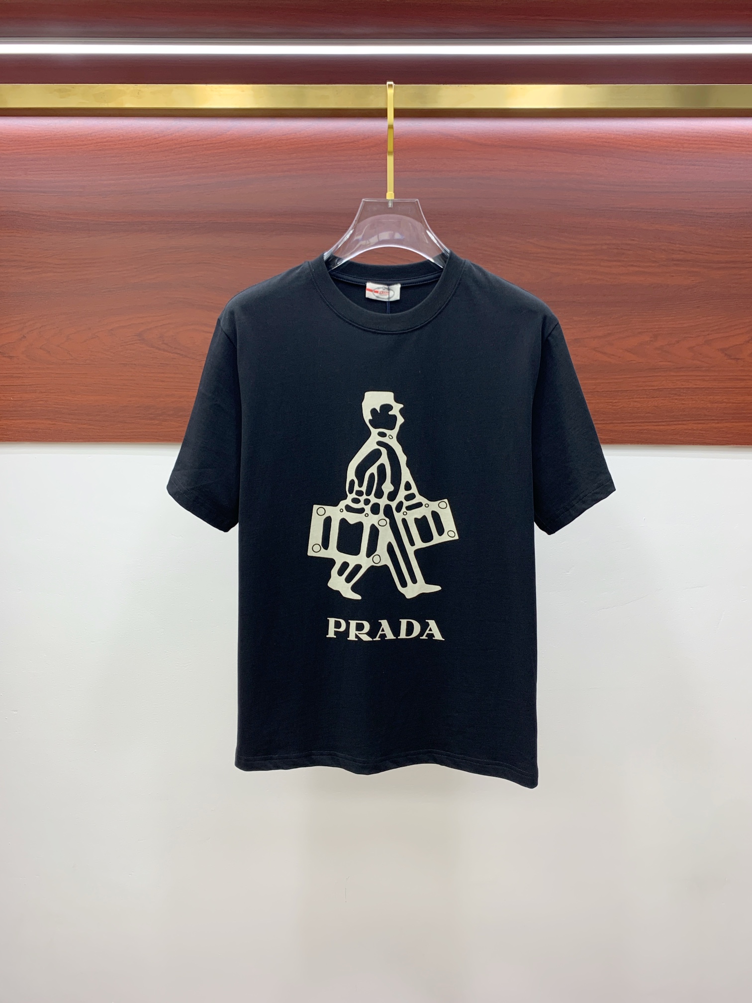 Prada Clothing T-Shirt Black White Cotton Fashion Short Sleeve