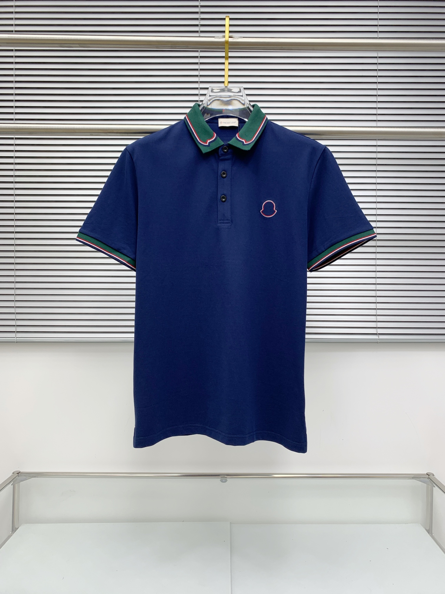 Moncler Clothing Polo T-Shirt Blue White Embroidery Spring/Summer Collection Fashion