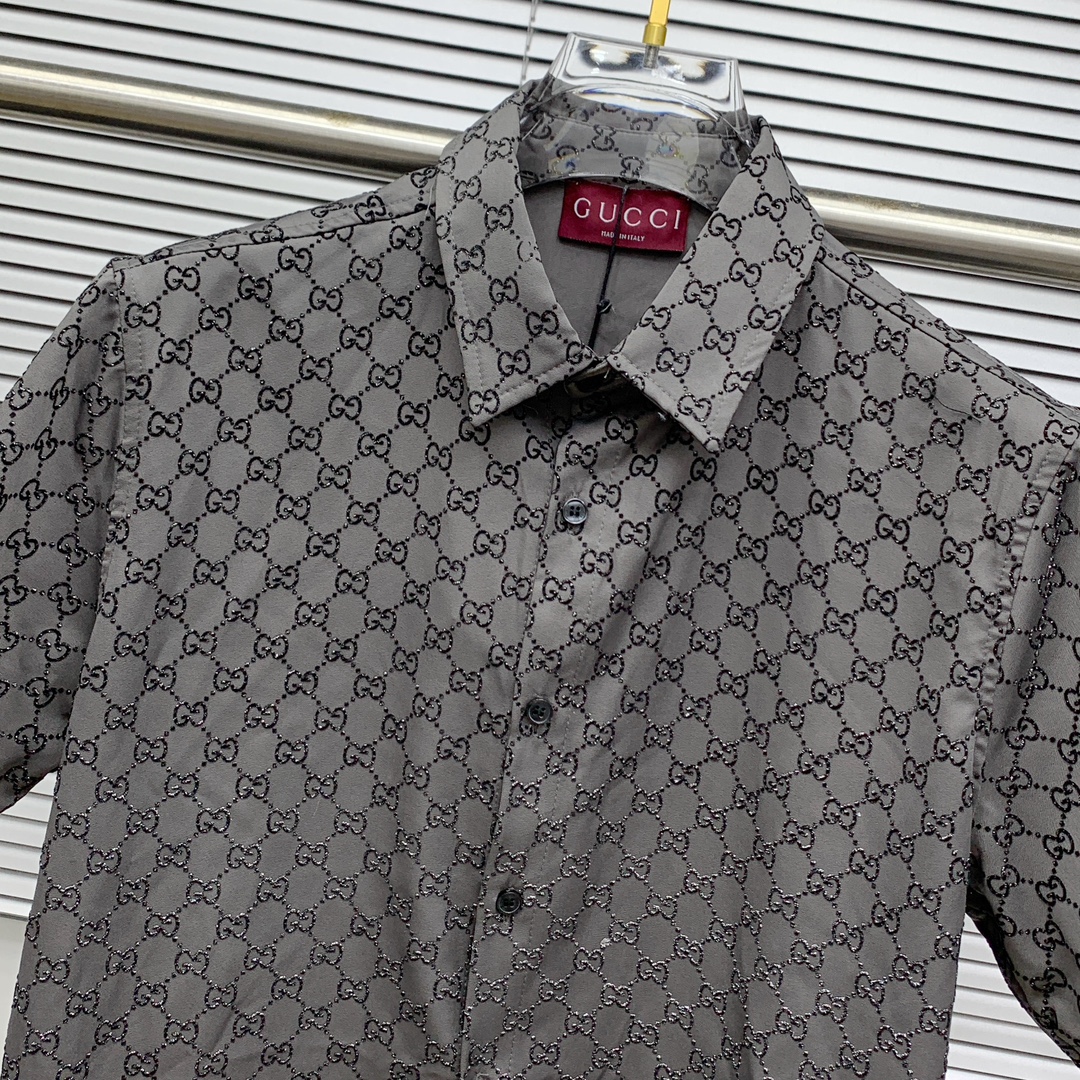 Gucci Print Short Sleeve Shirt Set - Summer Collection, Breathable Fabric 4 i1740068117 1157 0