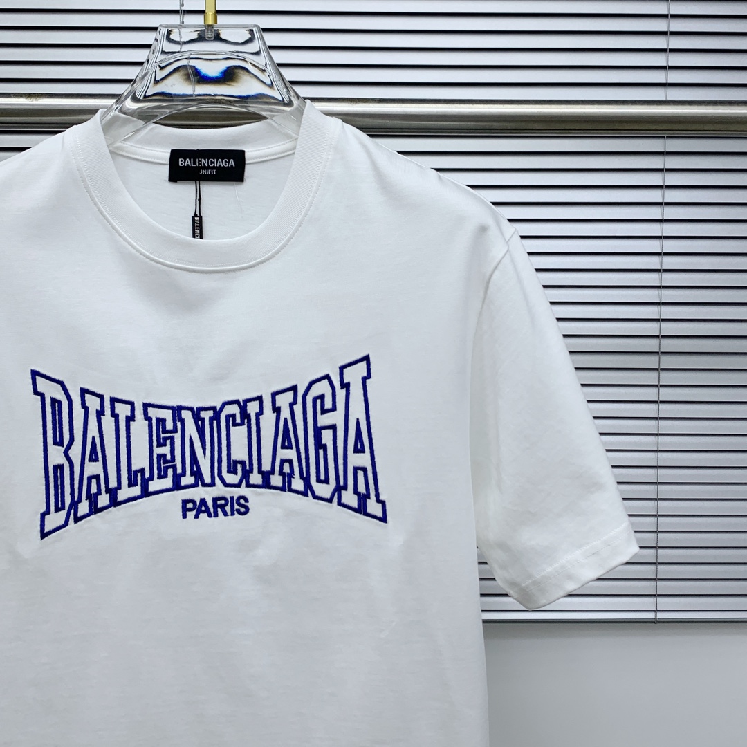 ss巴黎世家纯棉最新面料（最高版本）经典标识图案logo时尚简约潮流短袖，最顶级的品质专柜原单短袖，顶级