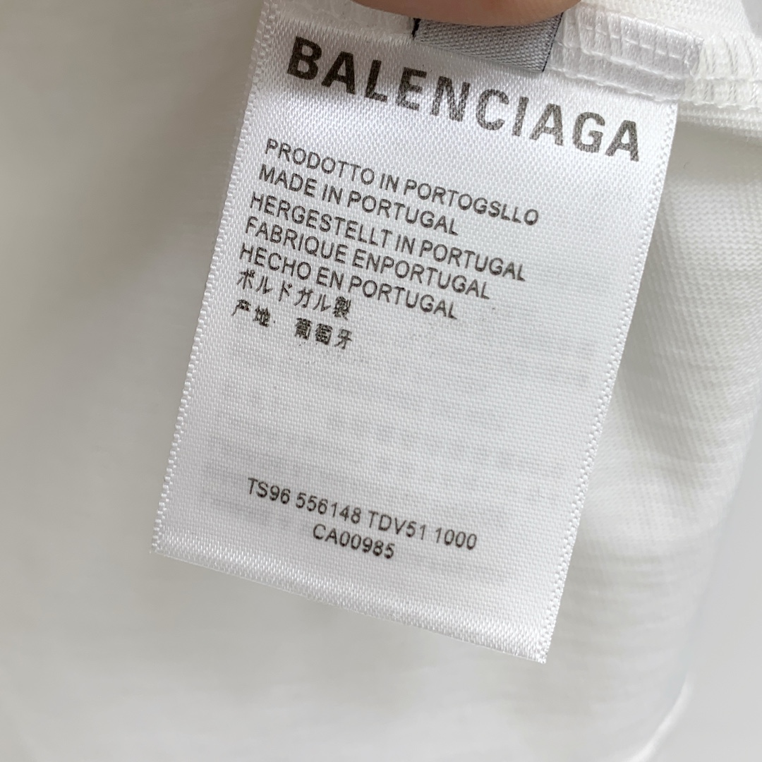 ss巴黎世家纯棉最新面料（最高版本）经典标识图案logo时尚简约潮流短袖，最顶级的品质专柜原单短袖，顶级