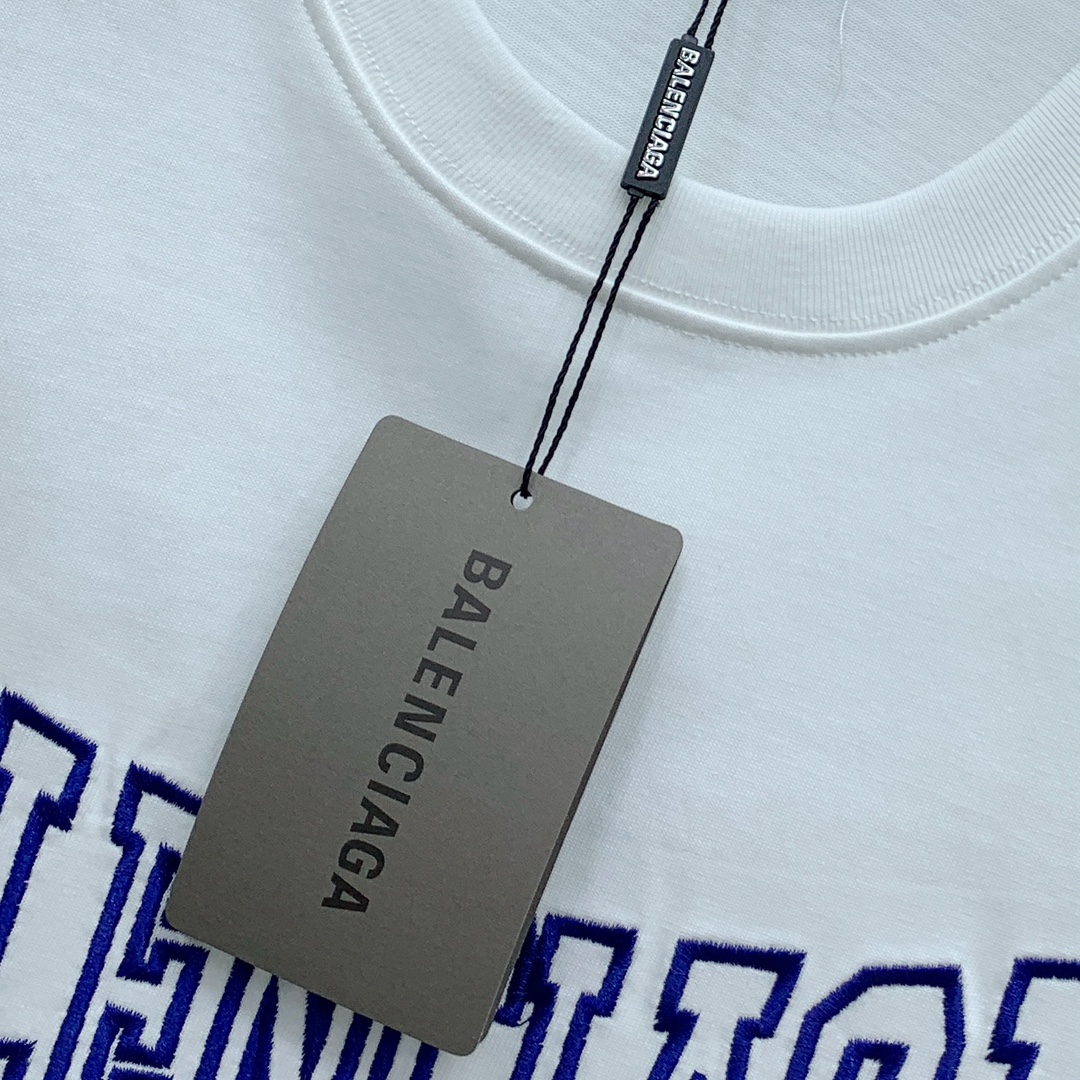 ss巴黎世家纯棉最新面料（最高版本）经典标识图案logo时尚简约潮流短袖，最顶级的品质专柜原单短袖，顶级