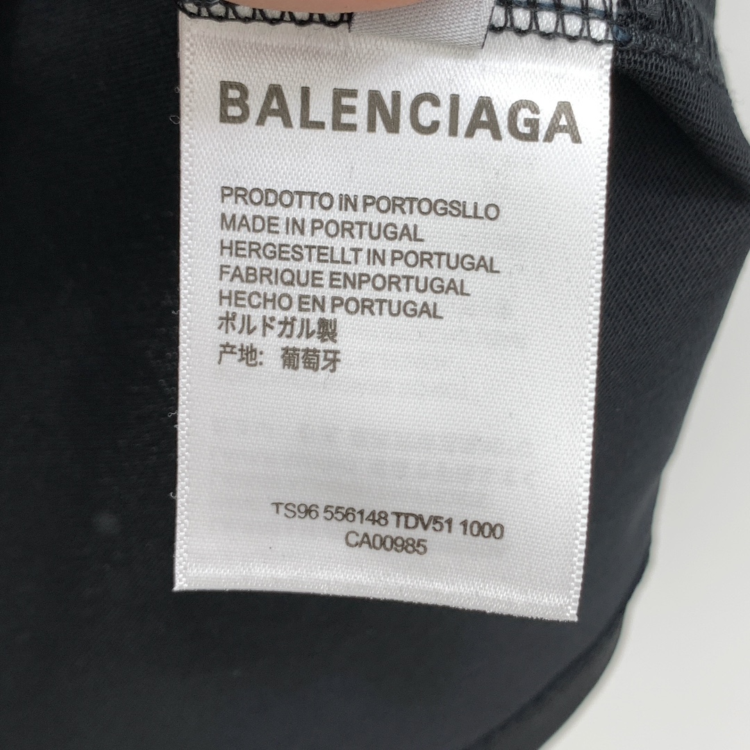 ss巴黎世家纯棉最新面料（最高版本）经典标识图案logo时尚简约潮流短袖，最顶级的品质专柜原单短袖，顶级