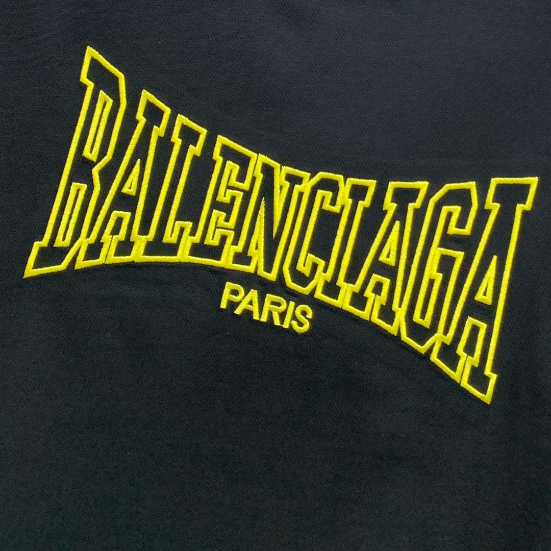 ss巴黎世家纯棉最新面料（最高版本）经典标识图案logo时尚简约潮流短袖，最顶级的品质专柜原单短袖，顶级