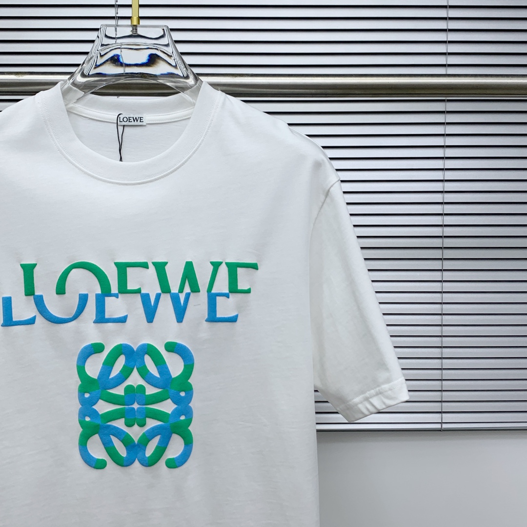 ss罗意威纯棉最新面料（最高版本）经典标识图案logo时尚简约潮流短袖，最顶级的品质专柜原单短袖，顶级制