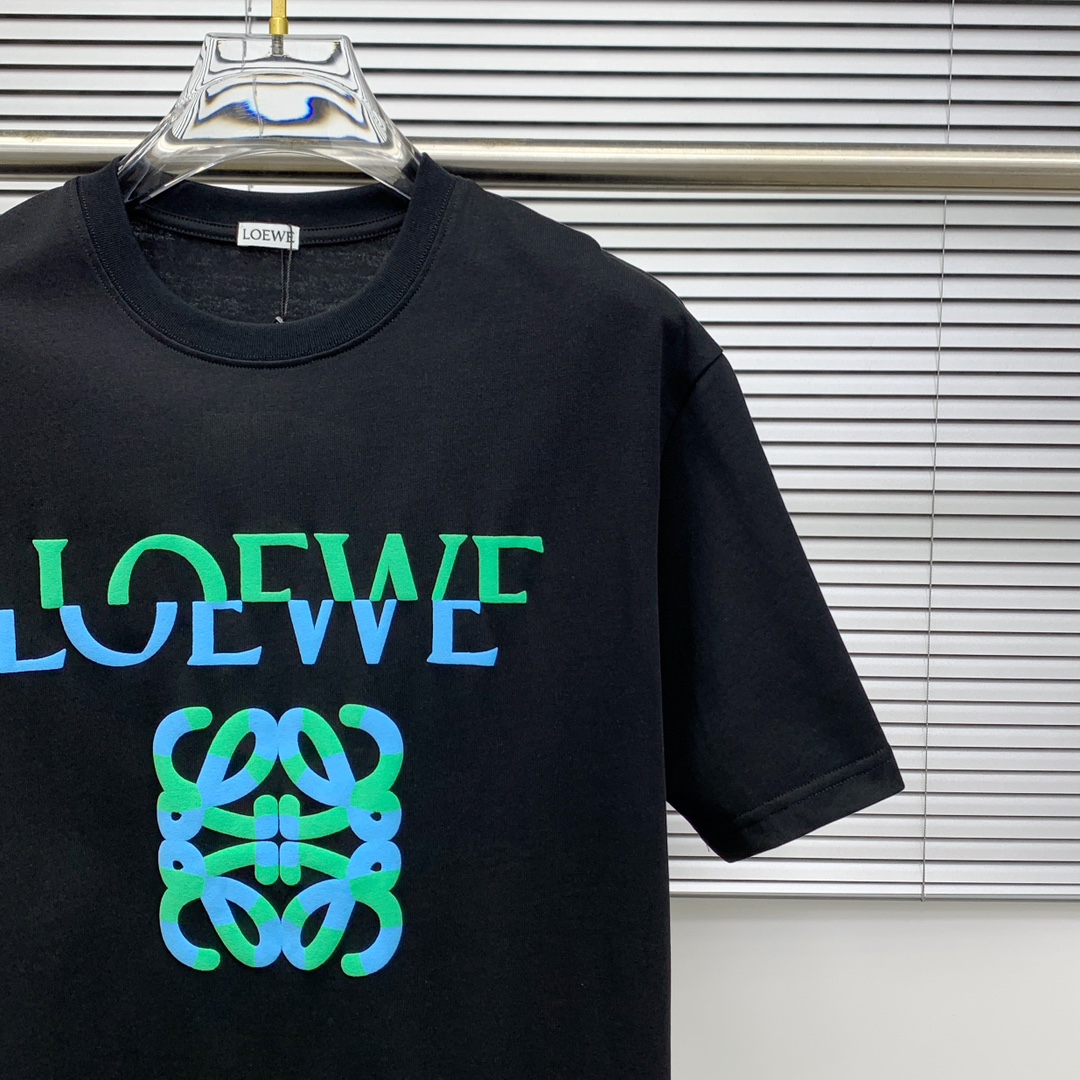 ss罗意威纯棉最新面料（最高版本）经典标识图案logo时尚简约潮流短袖，最顶级的品质专柜原单短袖，顶级制