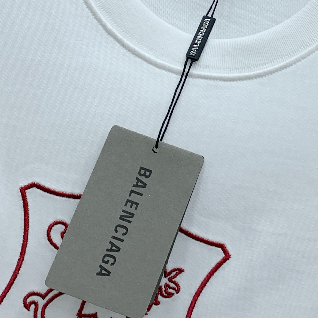 ss巴黎世家纯棉最新面料（最高版本）经典标识图案logo时尚简约潮流短袖，最顶级的品质专柜原单短袖，顶级