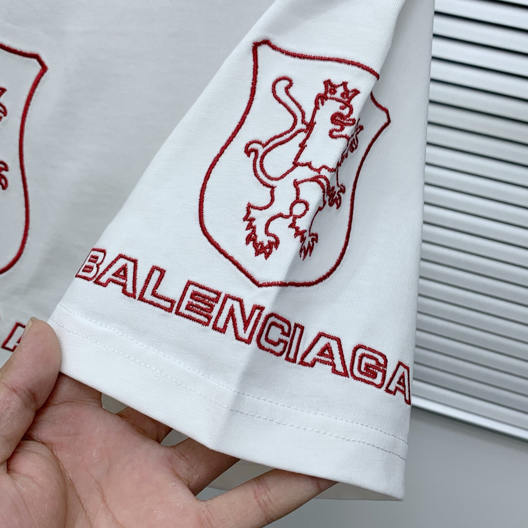 ss巴黎世家纯棉最新面料（最高版本）经典标识图案logo时尚简约潮流短袖，最顶级的品质专柜原单短袖，顶级