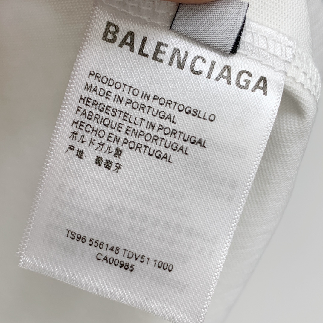 ss巴黎世家纯棉最新面料（最高版本）经典标识图案logo时尚简约潮流短袖，最顶级的品质专柜原单短袖，顶级