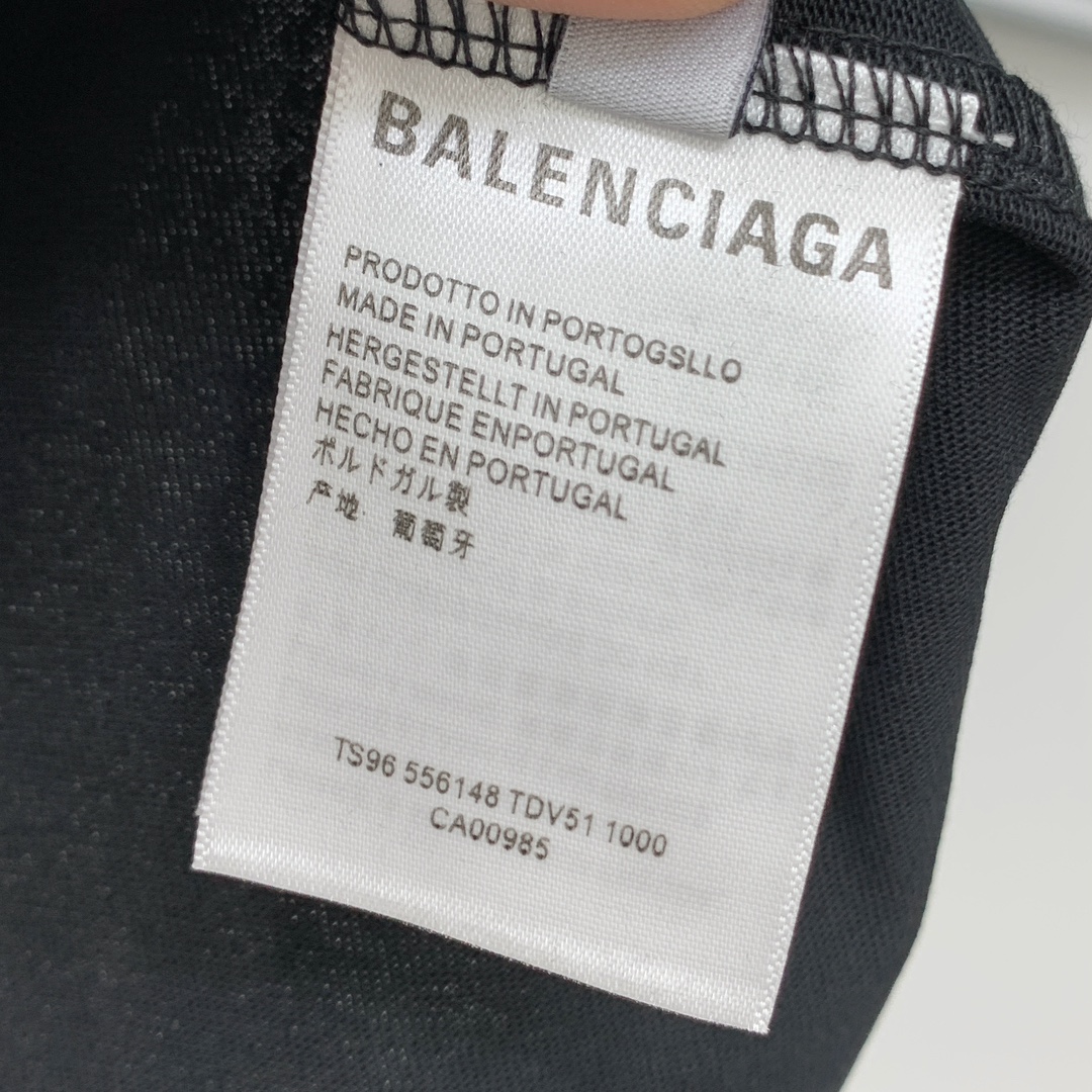 ss巴黎世家纯棉最新面料（最高版本）经典标识图案logo时尚简约潮流短袖，最顶级的品质专柜原单短袖，顶级