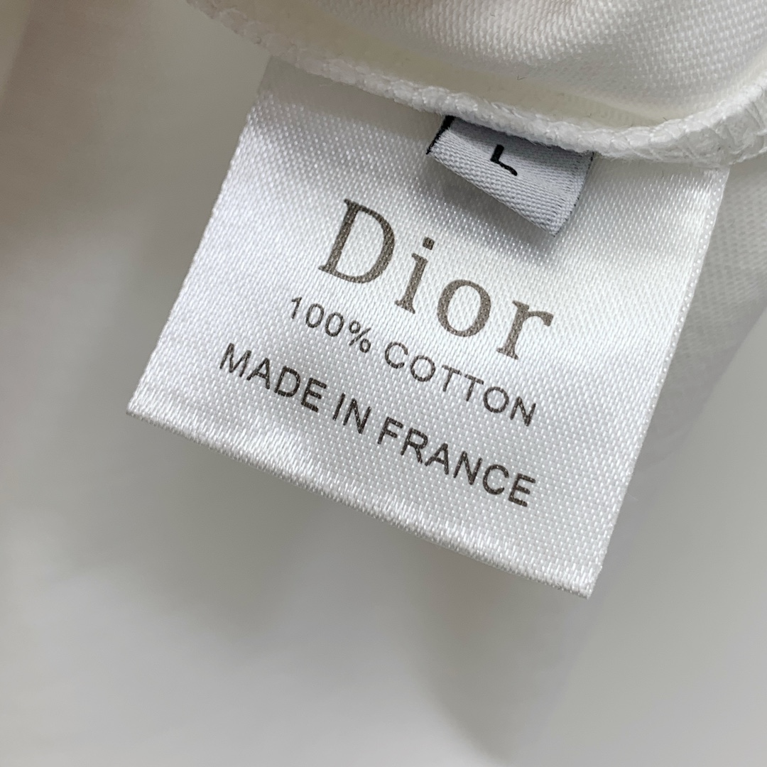 ss迪奥纯棉最新面料（最高版本）经典标识图案logo时尚简约潮流短袖，最顶级的品质专柜原单短袖，顶级制作