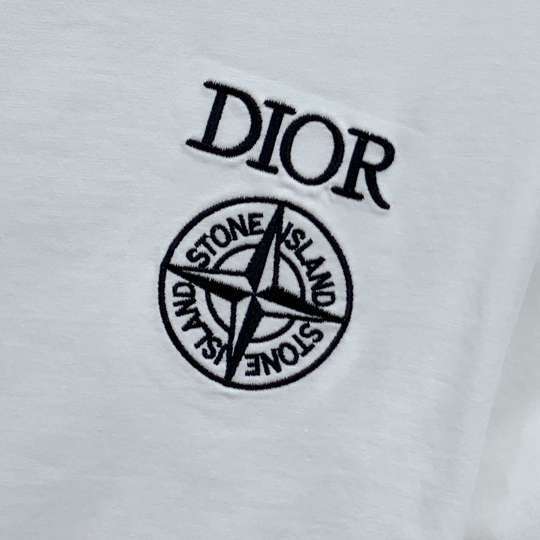 ss迪奥纯棉最新面料（最高版本）经典标识图案logo时尚简约潮流短袖，最顶级的品质专柜原单短袖，顶级制作
