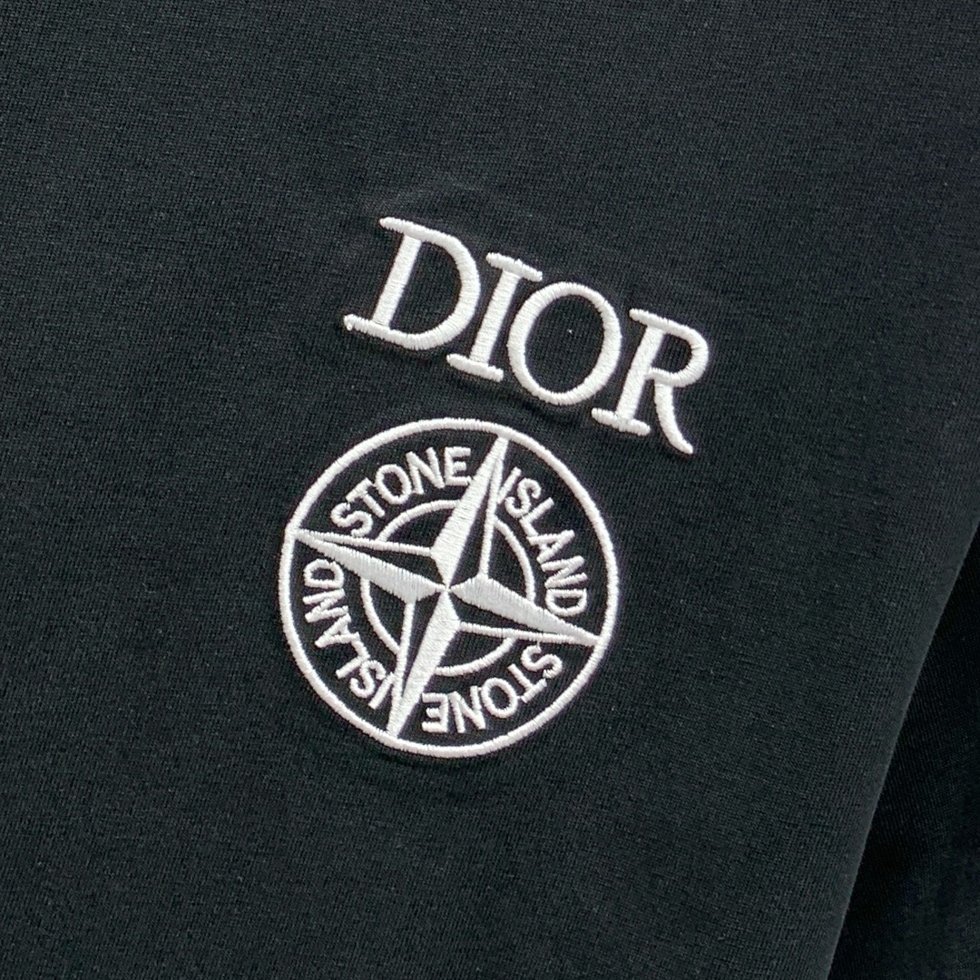 ss迪奥纯棉最新面料（最高版本）经典标识图案logo时尚简约潮流短袖，最顶级的品质专柜原单短袖，顶级制作