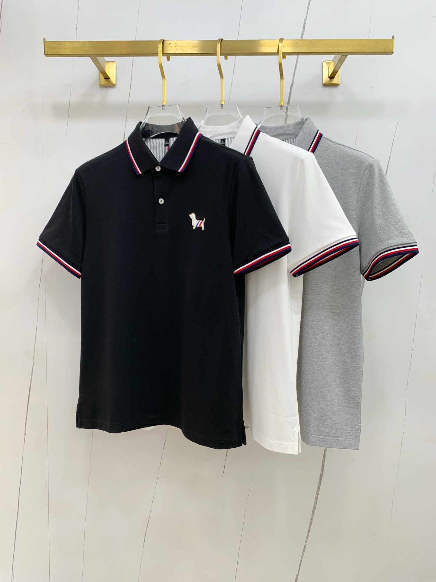 PTB汤姆布朗25SS新款春夏短袖翻领T恤Polo，最高版本客供定制高端朱地面料简单时尚款，拼色螺纹超级