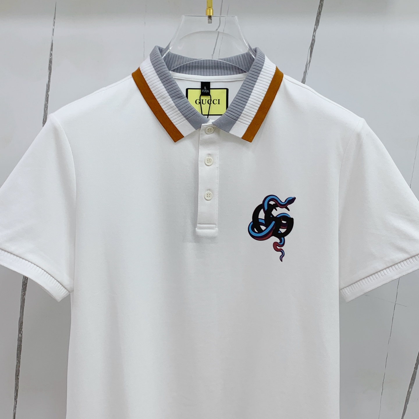 P古驰25SS新款春夏短袖翻领T恤Polo，最高版本客供定制高端朱地面料简单时尚款，拼色螺纹超级好看！经