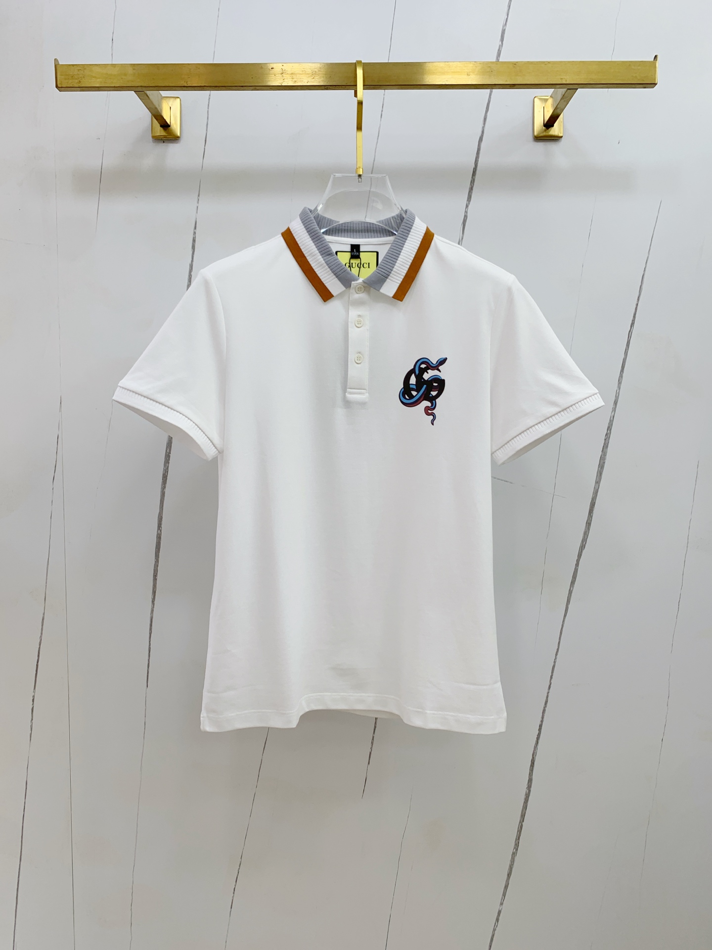 P古驰25SS新款春夏短袖翻领T恤Polo，最高版本客供定制高端朱地面料简单时尚款，拼色螺纹超级好看！经