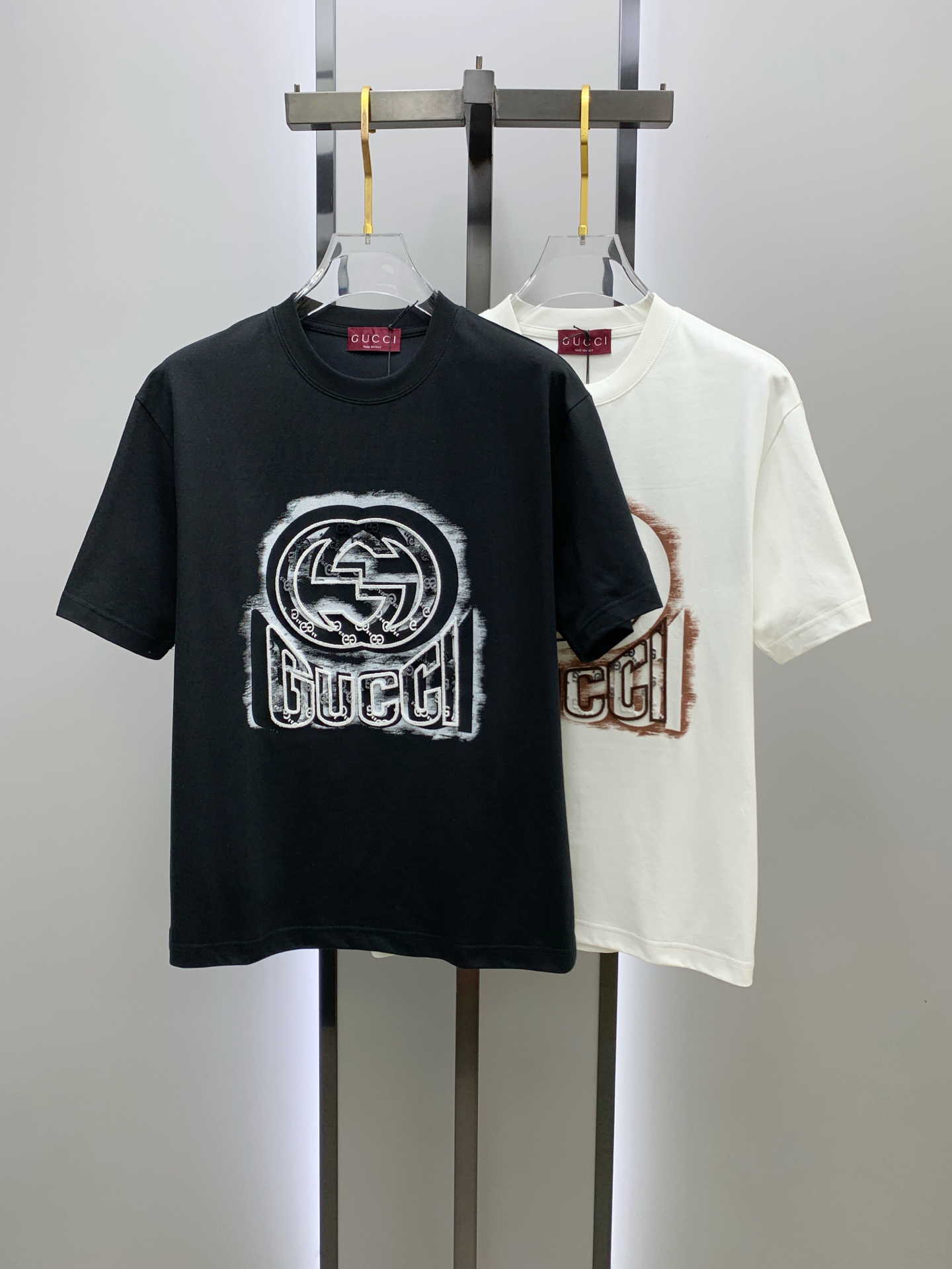 ss古驰纯棉最新面料经典标识图案logo时尚简约潮流短袖，最顶级的品质专柜原单短袖，顶级制作工艺进口面料
