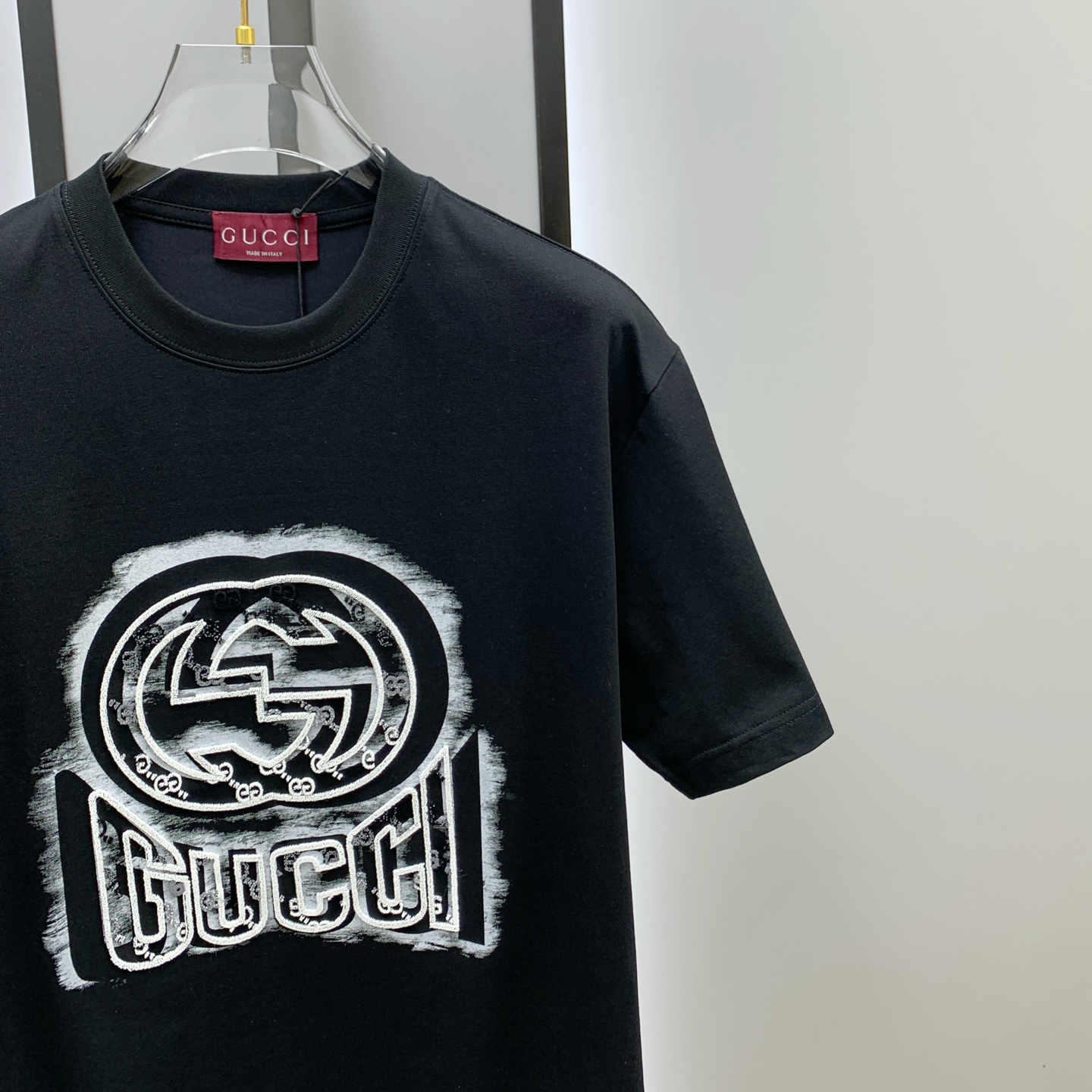 ss古驰纯棉最新面料经典标识图案logo时尚简约潮流短袖，最顶级的品质专柜原单短袖，顶级制作工艺进口面料