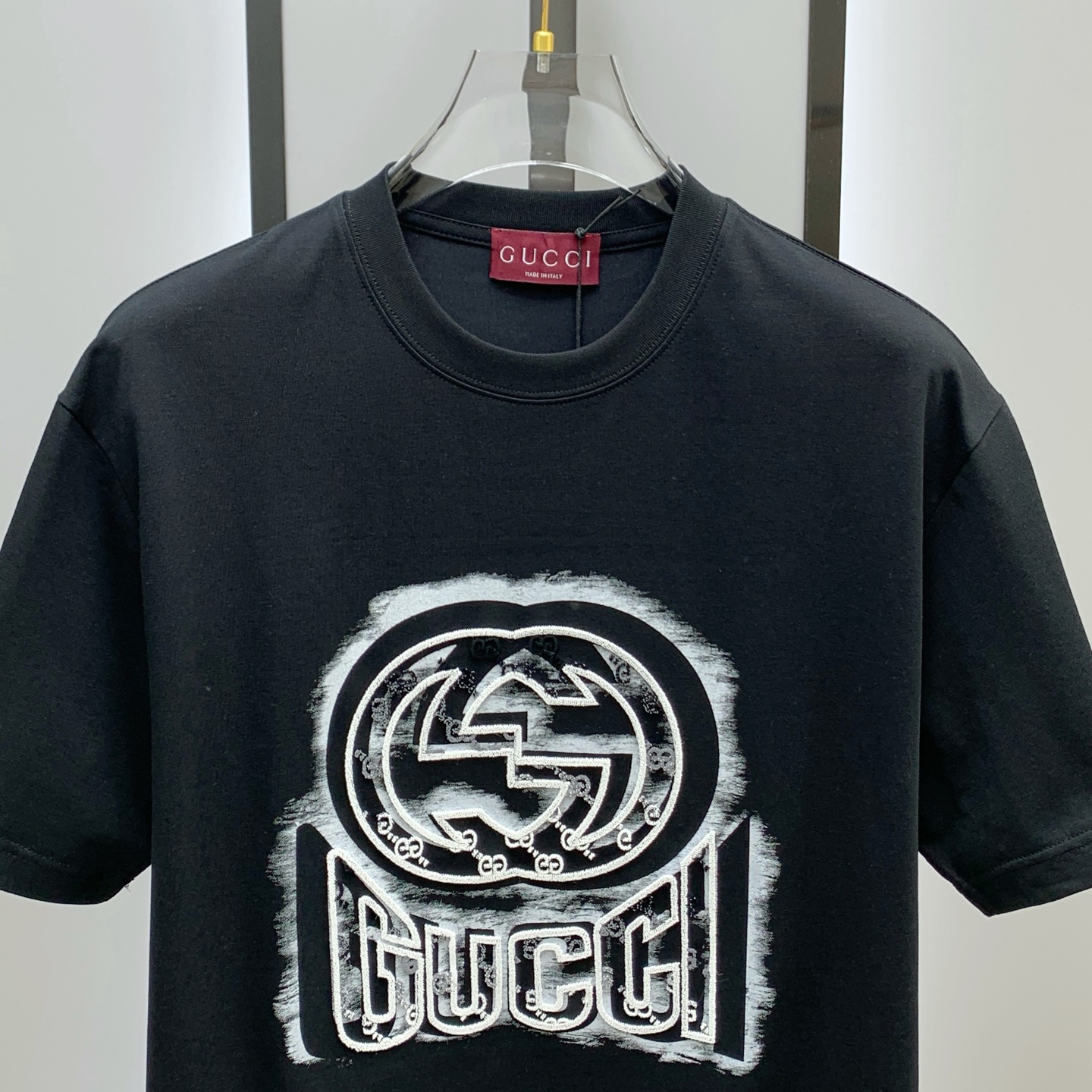 ss古驰纯棉最新面料经典标识图案logo时尚简约潮流短袖，最顶级的品质专柜原单短袖，顶级制作工艺进口面料