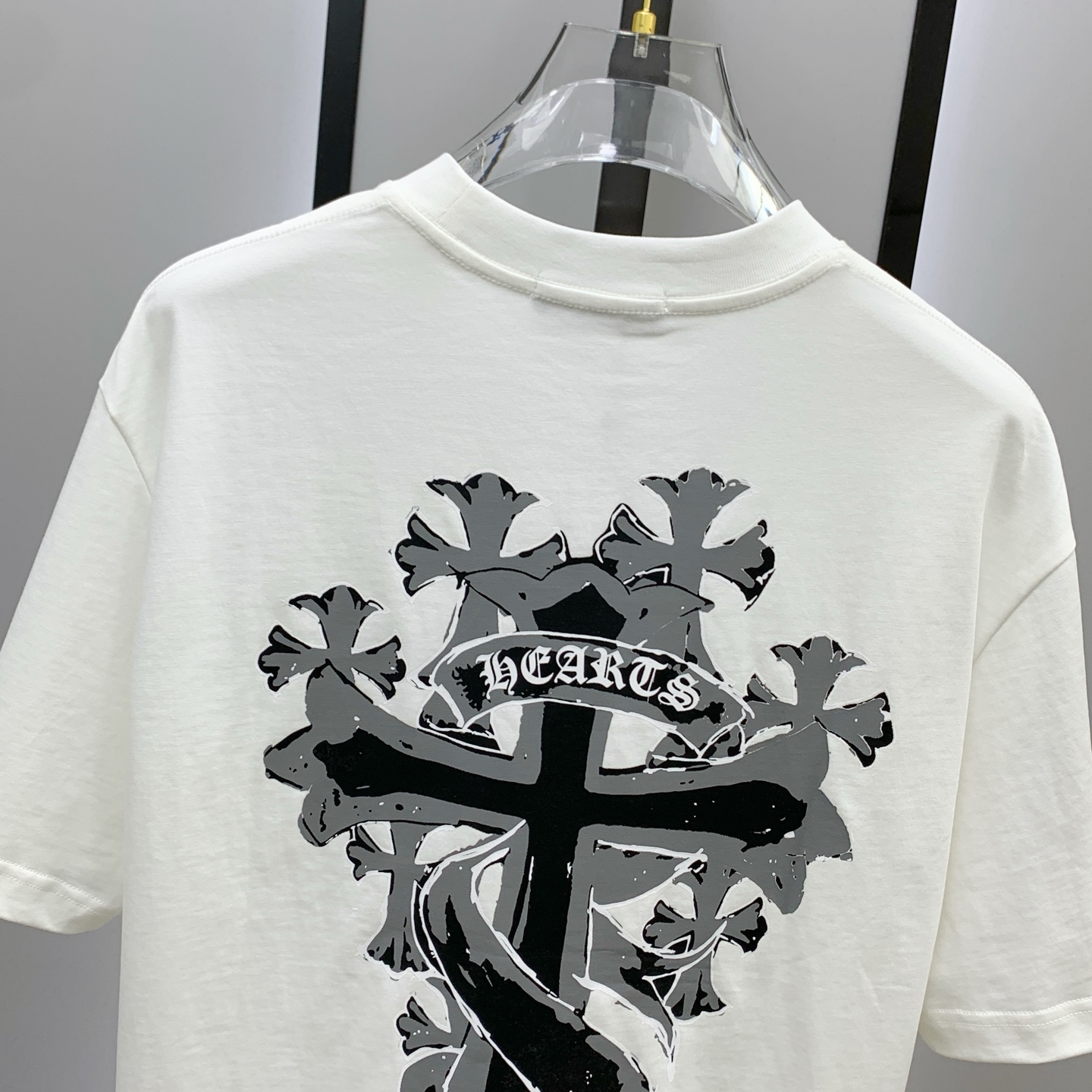 ss克罗心纯棉最新面料经典标识图案logo时尚简约潮流短袖，最顶级的品质专柜原单短袖，顶级制作工艺进口面