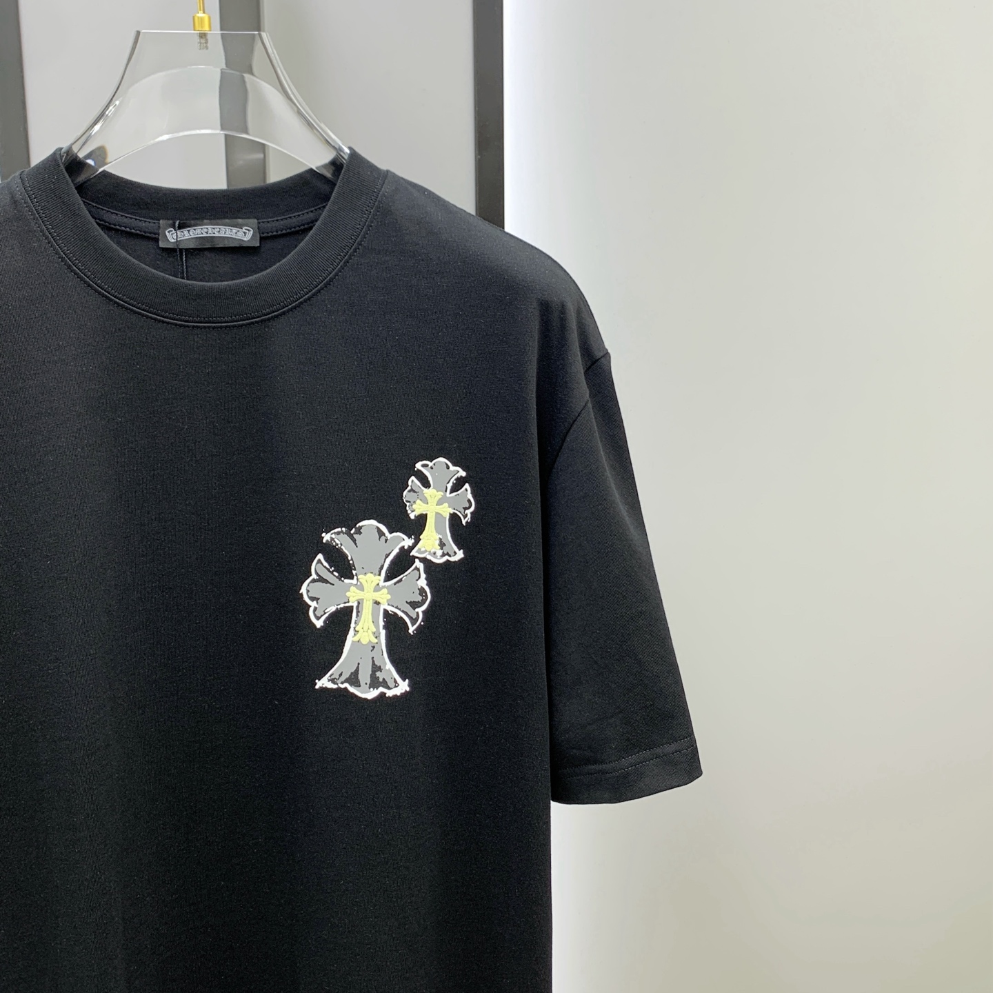 ss克罗心纯棉最新面料经典标识图案logo时尚简约潮流短袖，最顶级的品质专柜原单短袖，顶级制作工艺进口面