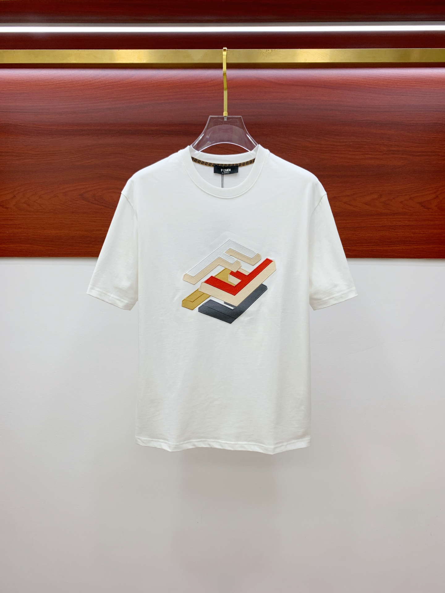 Fendi Cotton T-Shirt with Signature Logo - Modern, Minimalist Design