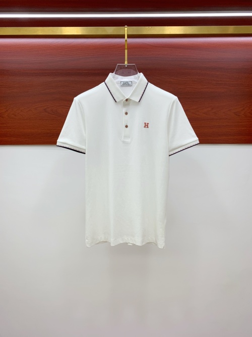 Hermes Men's White Polo Shirt with Logo - Short Sleeve Casual Top 1 Hermes Men's White Polo Shirt with Logo - Short Sleeve Casual Top