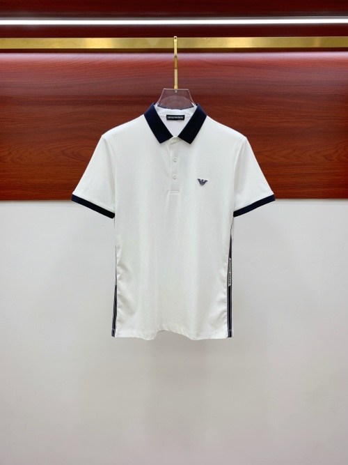 Armani Men's White Polo Shirt with Logo Detail - Stylish and Comfortable 1 Armani Men's White Polo Shirt with Logo Detail - Stylish and Comfortable
