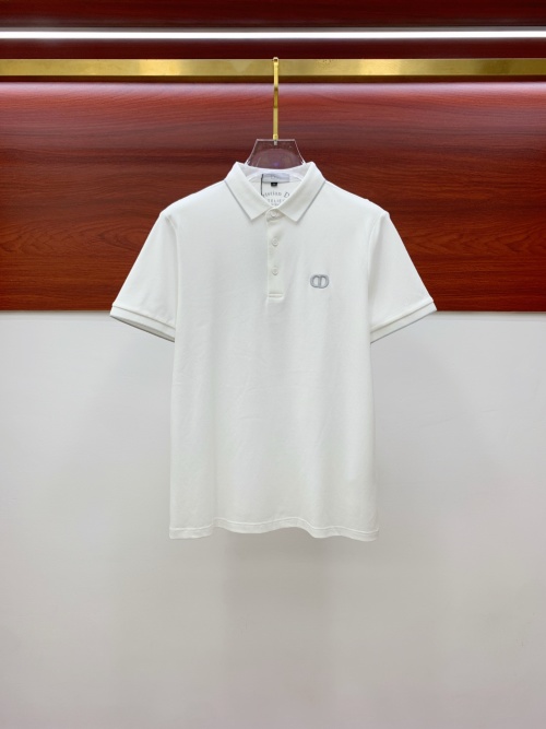 Dior Men's White Cotton Polo Shirt with CD Icon Embroidery - Casual Comfort 1 Dior Men's White Cotton Polo Shirt with CD Icon Embroidery - Casual Comfort