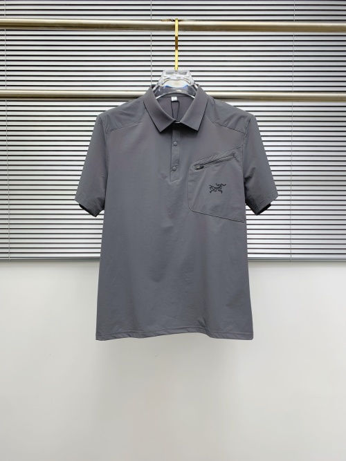 Arc'teryx Men's Grey Short Sleeve Polo Shirt with Logo Pocket 1 Arc'teryx Men's Grey Short Sleeve Polo Shirt with Logo Pocket