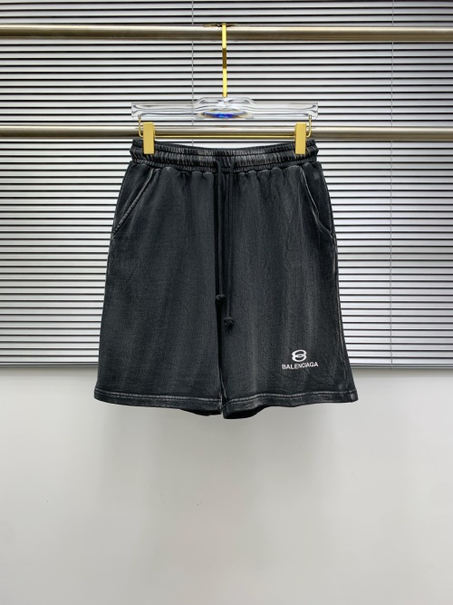 Balenciaga Men's Black Logo Print Elastic Waist Casual Summer Shorts 1 Balenciaga Men's Black Logo Print Elastic Waist Casual Summer Shorts