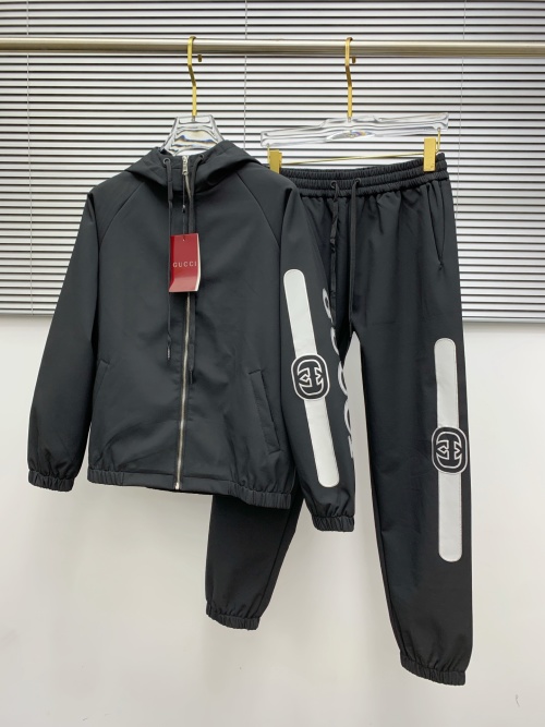 Gucci 2025 Fall/Winter Men's Black Tracksuit with Logo M-3XL 1 Gucci 2025 Fall/Winter Men's Black Tracksuit with Logo M-3XL