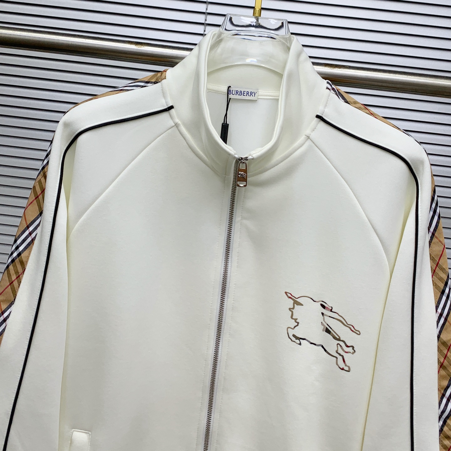 Burberry Inspired Men's Tracksuit Set with Checkered Trim, Embroidered Logo 4 i1755010642189 4079 0 2