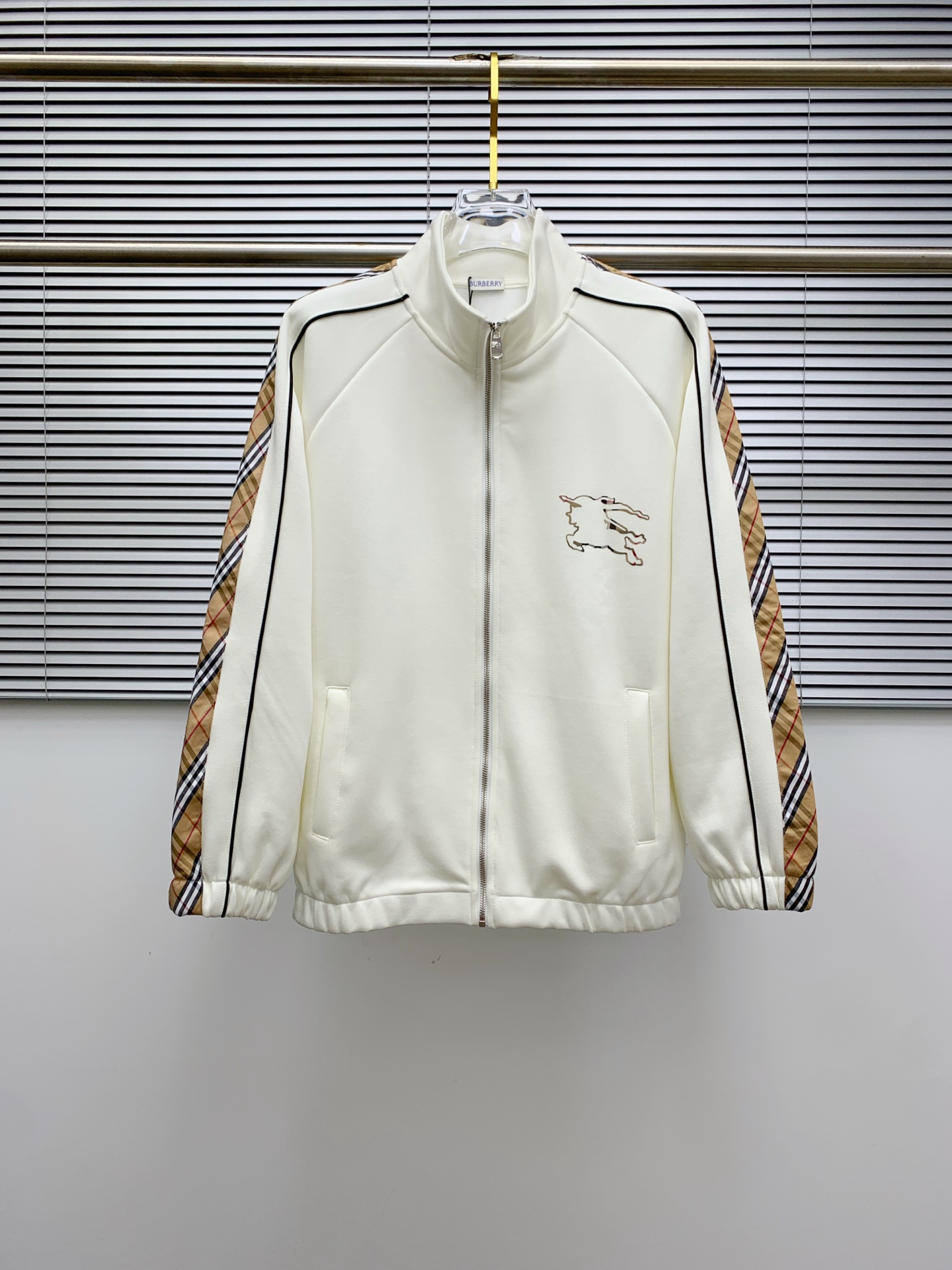 Burberry Inspired Men's Tracksuit Set with Checkered Trim, Embroidered Logo 3 i1755010642190 3875 0 1