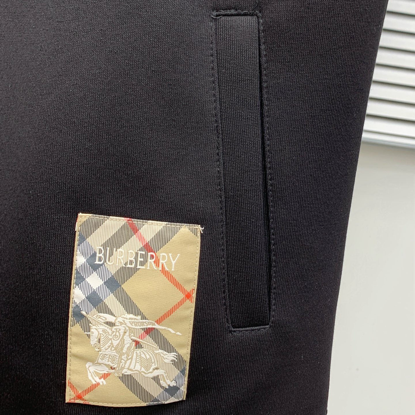 Burberry Black Cotton Blend Zip-Up Jacket & Jogger Set with Check Details 6 i1756824367894 2420 0 4