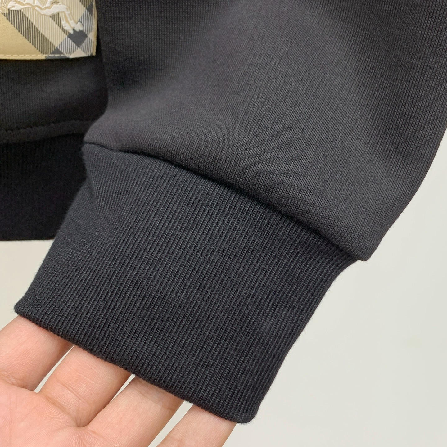 Burberry Black Cotton Blend Zip-Up Jacket & Jogger Set with Check Details 7 i1756824367900 186 0 5