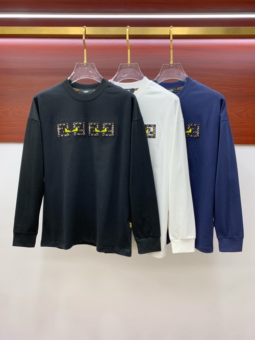 Fendi Men's Long Sleeve T-Shirt with Monster Eyes Graphic Print 1 Fendi Men's Long Sleeve T-Shirt with Monster Eyes Graphic Print