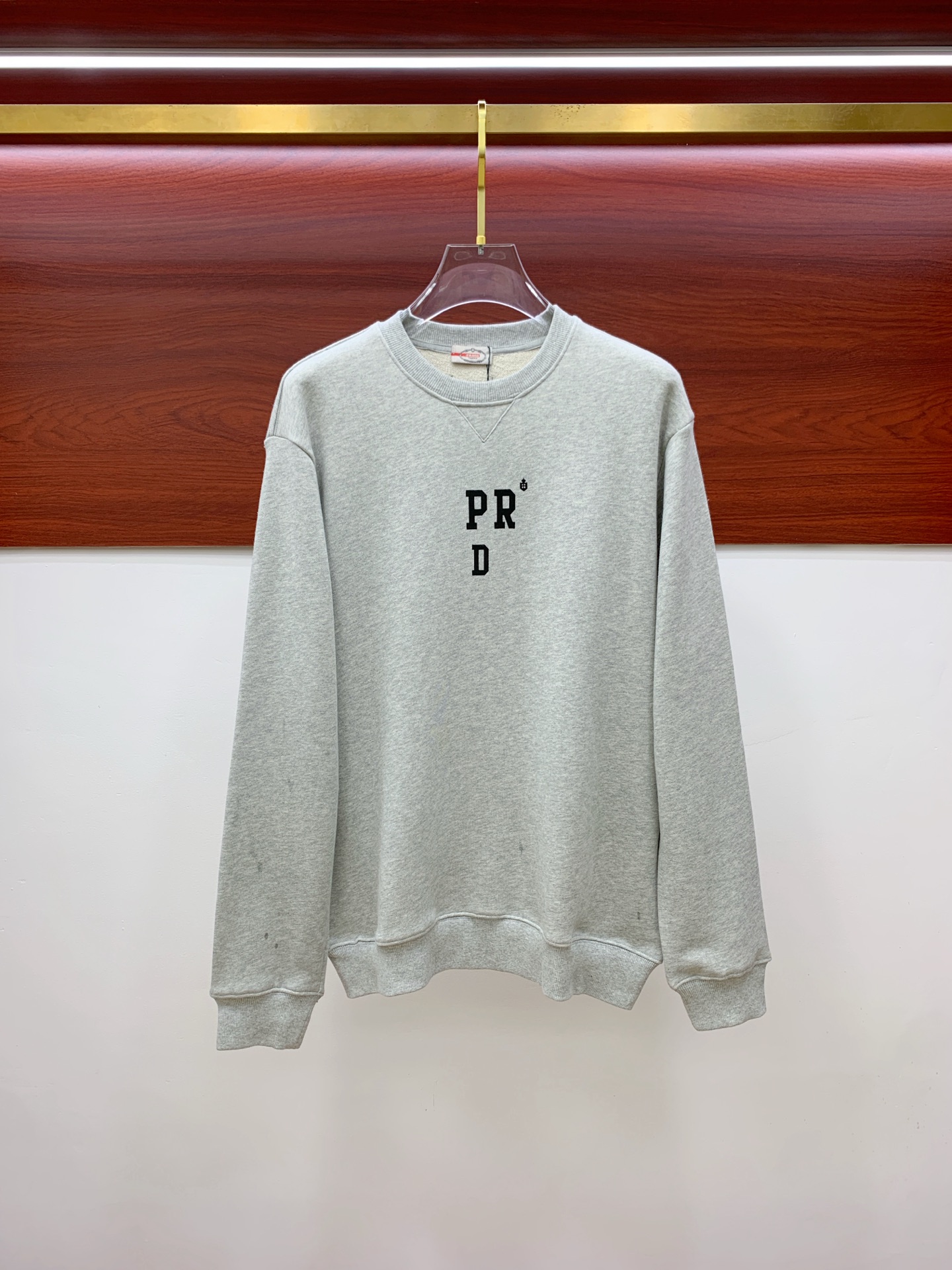 Prada 25SS Round Neck Sweatshirt Top Quality Embroidery Design Unisex