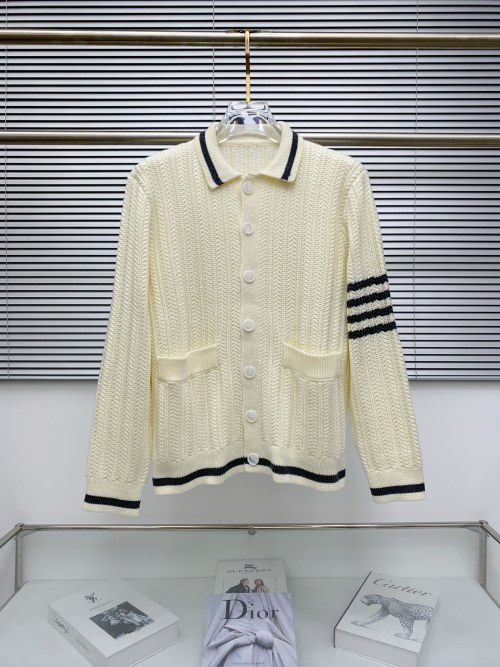Thom Browne Wool Knit Cardigan - Classic Design, Premium Quality 1 Thom Browne Wool Knit Cardigan - Classic Design, Premium Quality