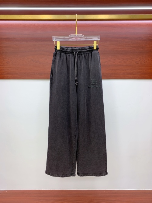 Balenciaga 25SS Wide-Leg Washed Black Casual Pants | Ultimate Comfort 1 Balenciaga 25SS Wide-Leg Washed Black Casual Pants | Ultimate Comfort