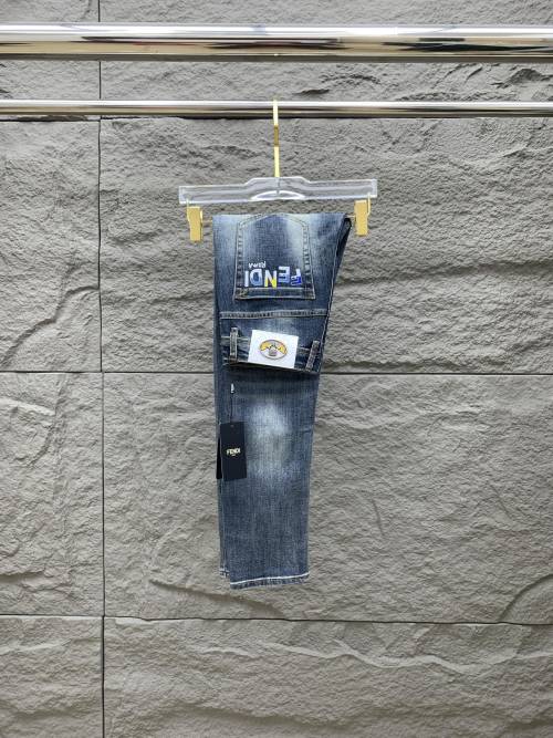 Fendi Men's 25SS Slim-Fit Stretch Denim Jeans - Designer Streetwear 1 Fendi Men's 25SS Slim-Fit Stretch Denim Jeans - Designer Streetwear